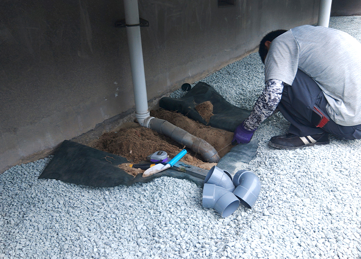 コーポラスO様邸 配管補修工事の様子