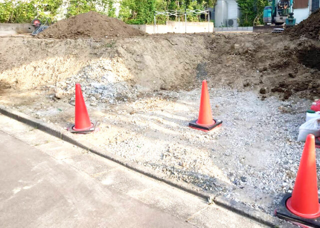 土留め工事　施工開始